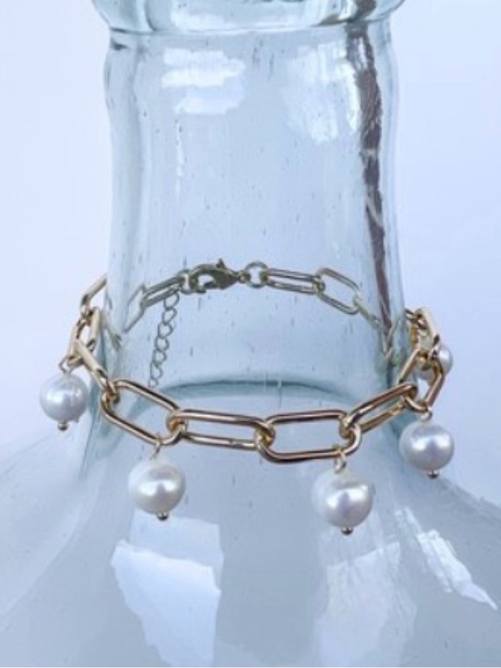 NWT Dylan Jewelry Pearl Charm Bracelet Gold Tone Pearl Dangle Chain Link Fashion